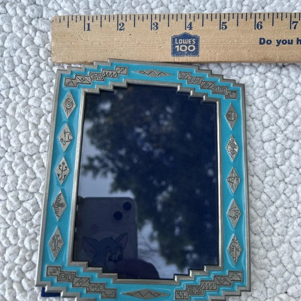 Heritage Metalworks Fine Pewter Turquoise Enamel Southwestern Photo Frame 1310